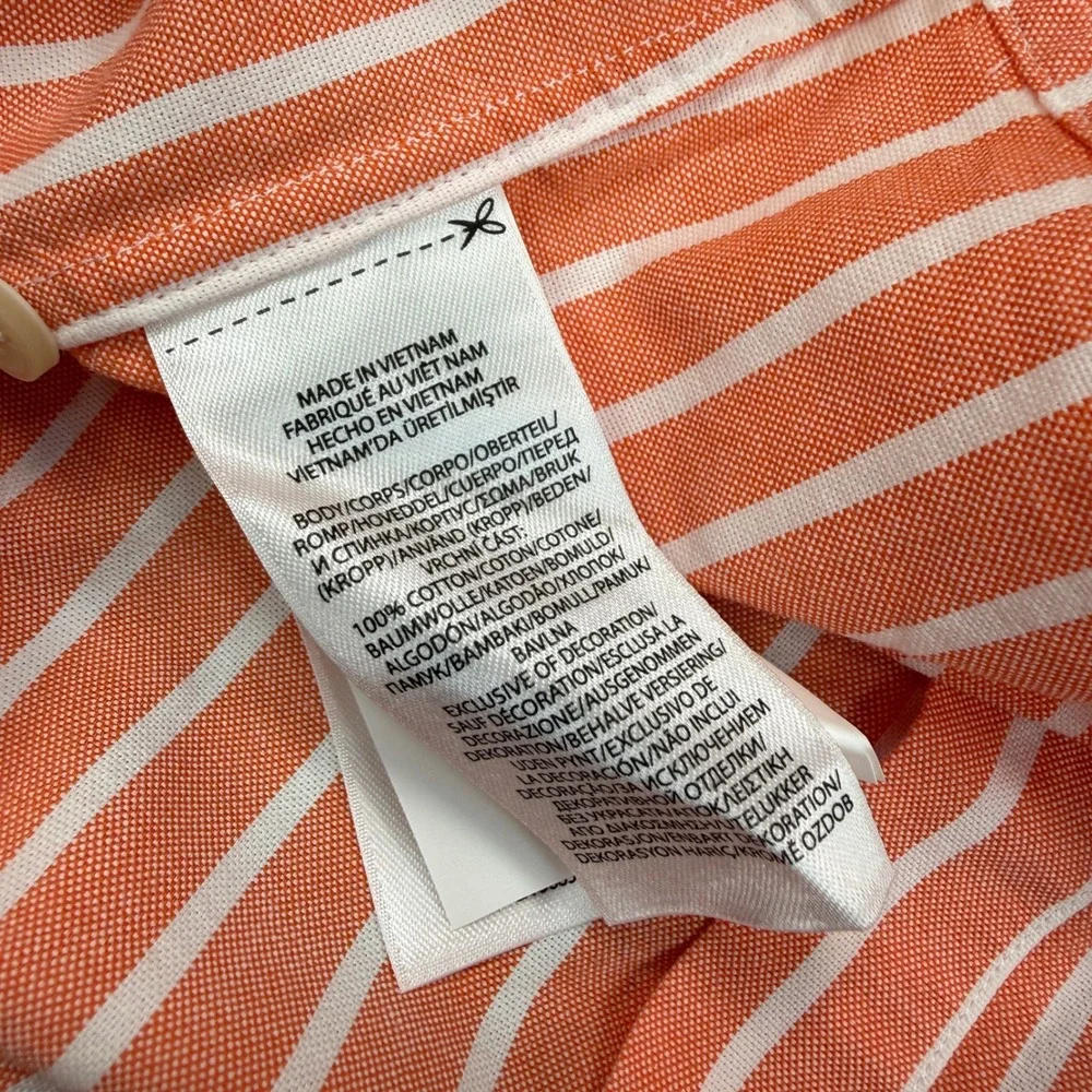Polo Ralph Lauren Mens XL Button Down Shirt Orange White Stripe Classic Fit NWT